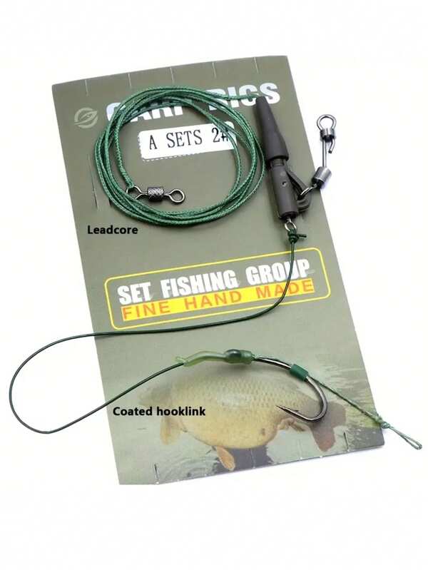 1pc Carp Fishing Tackle Set, Includes Carp Hooks, Line, Sinkers, Suitable For Carp, Grass Carp, Black Carp Fishing, Christmas