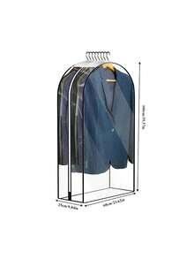 1pc Black & White Contrast Simple Transparent Waterproof Dustproof Clothes Hanger Cover Closet Dust Cover, Home Use