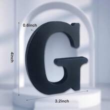 Local Delivery-- 4 Inch Black Wood Letters Unfinished Wood Letters For Halloween Decorative Standing Letters Slices Sign Board Decoration For Craft Home Party Projects (A) - G - View 2