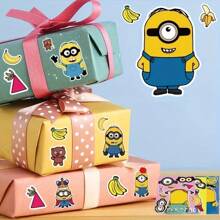 Minions 6 piezas de pegatinas, pegatinas temáticas, manualidades DIY, impermeables y reutilizables