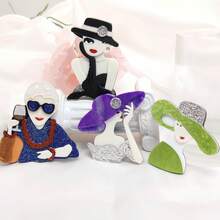 1pc Hand-Made 2D Flat Random Color Sweet & Fresh Gift Headband, Bag Accessory, Acrylic Brooch Backpack For School Office Accessories Shirts Jacket Jewelry Christmas Halloween Clothes Pin Funny Cute Teacher Gifts Costume Accessories Bag Charms