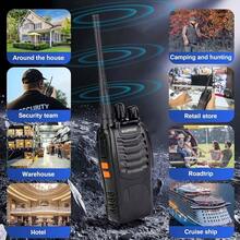 New-88  Walkie Talki S Rechargeable Long Range  Earpiec For Adults, 16 Channel Profsional Io Handheld Two Way Ios Li-Ion Battery And Charger Iluded - 2pack   2earpiece - View 5
