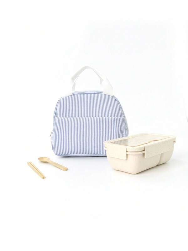 1pc Cute Solid Color Large Capacity Multifunctional Corduroy Portable Children's Lunch Bag Lunch Box Bag Storage Bag Handheld Insulated Lunch Bag Suitable For Girls Boys School Carrying Lunch Outdoor Travel Picnic Storage Insulation Use
