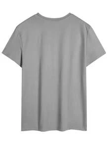 Men's Round Neck Drop Shoulder Short Sleeve Casual Loose T-Shirt For Summer