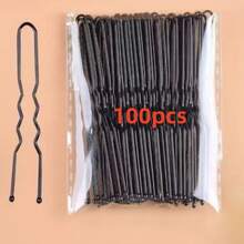 100 Stücke/50 Stücke/30 Stücke/20 Stücke Damen einfache Mode Straßenmode niedlich elegant praktisch Legierung 6cm/2,36 Zoll schwarz/braun/gold Metall U-förmige Haarklammern geeignet für Damen Alltagsfrisur Dekoration Bad Sport Haarklammern, Haarspangen, Haarclips, Haarzubehör - Verschiedenfarbig - Übersicht 5