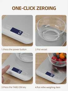 Balanza de cocina digital, báscula de alimentos de alta precisión con plataforma de acero inoxidable, capacidad de 10kg, función de tara, conversión de unidades, para cocinar y hornear, pilas AAA no incluidas