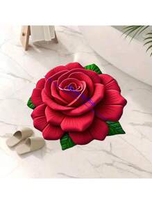 1pc 3D Floral Anti-Slip Floor Mat, Sofa Pad, Bedroom/Living Room Carpet, Bedside Rug, Diatomaceous Earth Absorbent Washable Area Carpet, Beautiful Home Decoration Gift Bathroom Accessories Back To School Entryway Decor Bathroom Kitchen Decor