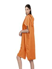 1pc Ultra Soft, Absorbent & Quick Dry Hooded Changing Robe - Suitable For Swimming & Gym, Lightweight & Breathable, 88.0% Polyester, 12.0% Nylon, Modern Style, Hand Wash Only, Beach Towel|Bathrobe - Multicolor - View 7