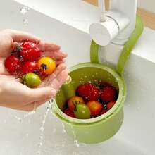 1 pièce Panier de drainage suspendu pour évier - Filtre d'évier de cuisine, panier de séparation des résidus alimentaires, panier-filtre à fruits, convient pour la filtration des résidus de cuisine et le stockage des légumes et des fruits