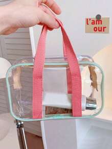 1/2pcs Transparent Macaron Color Jelly Bag For Ladies, Large Capacity PVC Transparent Beach Bag, Handbag, Cosmetic Storage Bag, Toiletry Bag, Bathroom Waterproof Swimming Storage Bag, Single Shoulder Toiletry Bag, Beach Bag, Holiday Bag, Summer Vacation Essential. Suitable For Home Storage, Swimming, Seaside Vacation, Travel And Other Occasions. (There Are Two Sizes To Choose From)