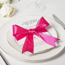 New 1-1/2 Inch Wide Rose Red Satin Ribbon, 50 Yards Solid Polyter Fabric Ribbon For Ros Making, Gift Wring, Uation, Wedding Drations, Crafts, Bows - 玫瑰紅 - View 5