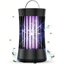 360° Rechargeable Bug Zapper - 3-In-1 Mosquito Killer With UV/Fan/Zapping, 7H Runtime, IPX4 Waterproof For Outdoor Camping & Indoor Pest Control - Black - View 1