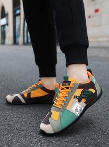 [Breathable Casual Sneakers] Comfortable Men's Breathable Casual Sneakers - Non-Slip, Durable Fabrics, Stylish Contrasting Designs - Outdoor, Jogging, Walking, Traveling, Christmas, Birthday Gifts