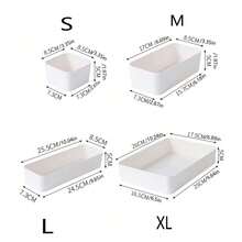 1 Set Thick & Sturdy Plastic Desk Organizer Boxes For Home Office, Kitchen, Bathroom, Makeup Supplies - White - View 13
