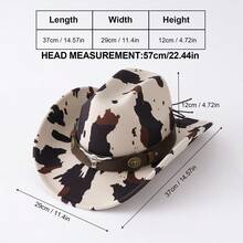 Camouflage Print Cowgirl Hat  Wide Brim Western Cap With Belt  Sun Hat For Women Men - Multicolor - View 4