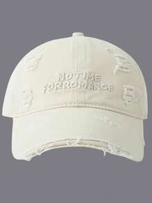 1 件字母 NOTIMEFORROMANCE 刺绣棒球帽，男女通用做旧破洞软顶帽，适合户外遮阳帽，可送朋友或家人 - 彩色 - 查看 11