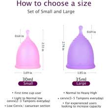 Menstrual Cups With Collapsible Storage Cup, Leak-Proof Design With Medical Grade Silicone Period Cups Reusable, Tampon And Pad Alternative,For Light Flow And Heavy Flow Large+Small