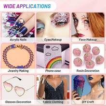 Pegamento de maquillaje S.Face con 3600 piezas de gemas, joyas y cristales para ojos para disfraz, cosplay y maquillaje de efectos especiales para Halloween. Adhesivo cosmético para aplicar piedras rhinestone, purpurina, postizos y bigotes - Multicolor - Ver 8