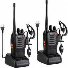 New-88  Walkie Talki S Rechargeable Long Range  Earpiec For Adults, 16 Channel Profsional Io Handheld Two Way Ios Li-Ion Battery And Charger Iluded - 2pack   2earpiece - View 1