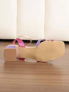 Women's Criss-Cross Two-Tone High Heel Sandals, Suitable For Wedding, Party, Travel, Summer - Hot Pink - View 4