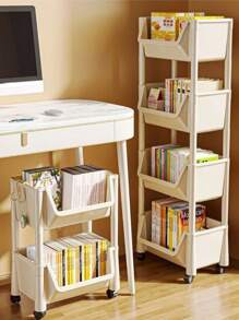 3/4/ 5-Tier Rolling Utility Cart With Wheels,Compact And Practical Space Saving 5-Tier Organizer,Combination Removable Storage Rack,Rolling Plastic Storage Cart With Wheels,Multifunctional Kitchen And Office Use,Floor Stand With Wheels, Easy To Move Kitchen,Garage Or Studio Organization,Rolling Storage Cart