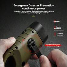 1 Pieces Hand Crank Solar Powered Flashlight Emergency LED Survival Light Dynamo Flashlight Torch For Outdoor Sports Hiking Camping