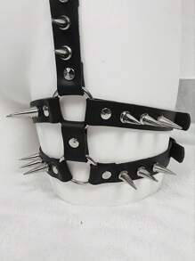 Cinturón de cintura gótico de PU con remaches para mujer, liga para muslo con estilo Y2K, arnés para la pierna para uso diario, regalo del Día de San Valentín, accesorio de carnaval, accesorio de lencería sexy para mujer