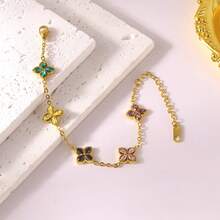 1 件锆石花不锈钢手链，适合女性日常佩戴 - 5# - 查看 4