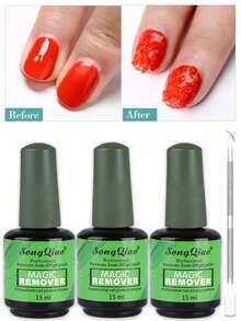 15毫升/瓶 指甲油卸甲液 指甲钢推力器 快速轻松卸除UV凝胶指甲油 半永久指甲油 美甲卸除工具 专业美甲师 无刺激指甲 - 無色 - 查看 14