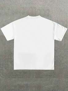 Double Lips Graphic Printed Cotton T-Shirt Edgy Tee,Casual Soft Short-Sleeved 100% Cotton 220g T-Shirt - 白色 - 查看 2