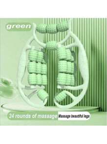 Aparat de masaj pentru picioare cu 24 de role - 10 role extra late cu două rânduri, masaj dublu, dispozitiv de slăbire cu role - clemă circumferențială pentru relaxarea mușchilor gambei și coapsei - rolă de relaxare musculară, accesorii de yoga, rolă pentru coapsă, clemă pentru picioare, rolă cu țepi pentru relaxarea musculară, instrument specific pentru întinderea musculară