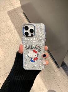 Sanrio A Handmade Drop Glue Metal Glitter Shiny Women's Phone Case, With A Soft Silicone Frame, Shiny Reflective Transparent Back Panel, And Exquisite Painted Patterns. This Phone Case Is A High-Definition, High Transparency, Non Yellowing Phone Case That Is Anti Drop And Shockproof, Suitable For IPhone 11,12,13,14,15,16,16PROMAX,15PROMAX,14PROMAX,14/15plus,12PRO,13PRO,14PRO,15PRO,16PRO,16plus