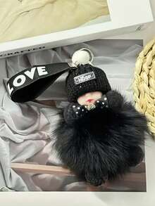 鲜艳的色彩，奢华柔软的毛绒，可爱的睡觉毛绒娃娃钥匙扣吊坠，是背包或汽车钥匙汽车配件包饰背包学校的理想礼物