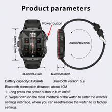 GUHUAVMI 1PC GUHUAVMI 2024 New Outdoor Durable Black Smart Watch Men's 3ATM Waterproof Sports Fitness Ai Voice Wireless Call Smart Watch Suitable For Android IOS