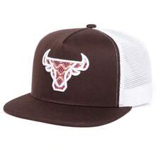 1 pieza Gorra de béisbol tipo snapback con bordado de cabeza de buey para hombre, gorra casual para estilo urbano, adecuada para primavera, otoño, viajes, vacaciones y playa