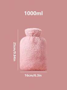 1个粉色灰色毛绒热水袋充水暖水袋加厚防爆热敷寝具专用充水硅胶暖手袋暖手宝 - 彩色 - 查看 13