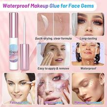 S.Face Makeup Glue Gum Spirit Adhesive With 3600Pcs Face Gems Eyes Jewels For Cosplay Costume, Cosmetic Glue Face Glue For Body Rhinestone Eye Glitter Fake Hair Wig Mustache Halloween SFX Makeup - B.clear - 查看 3