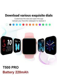 Unisex Pink Silicone Watch Band 1.92-Inch Touch Screen Multifunctional Sports Watch With Various Sports Modes, Camera Control, Social App Message Reminder. Suitable For Gifting, Sports, School, Etc.,As A Father's Day Gift As A Gift For Students Returning To School - Pink - View 4