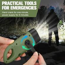1 Pieces Hand Crank Solar Powered Flashlight Emergency LED Survival Light Dynamo Flashlight Torch For Outdoor Sports Hiking Camping