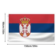 1 pieza Bandera de Serbia impresa a doble cara con ojales, material de poliéster, color vívido y resistente a los rayos UV, bandera nacional de Serbia, decoración para el hogar, exteriores y festividades