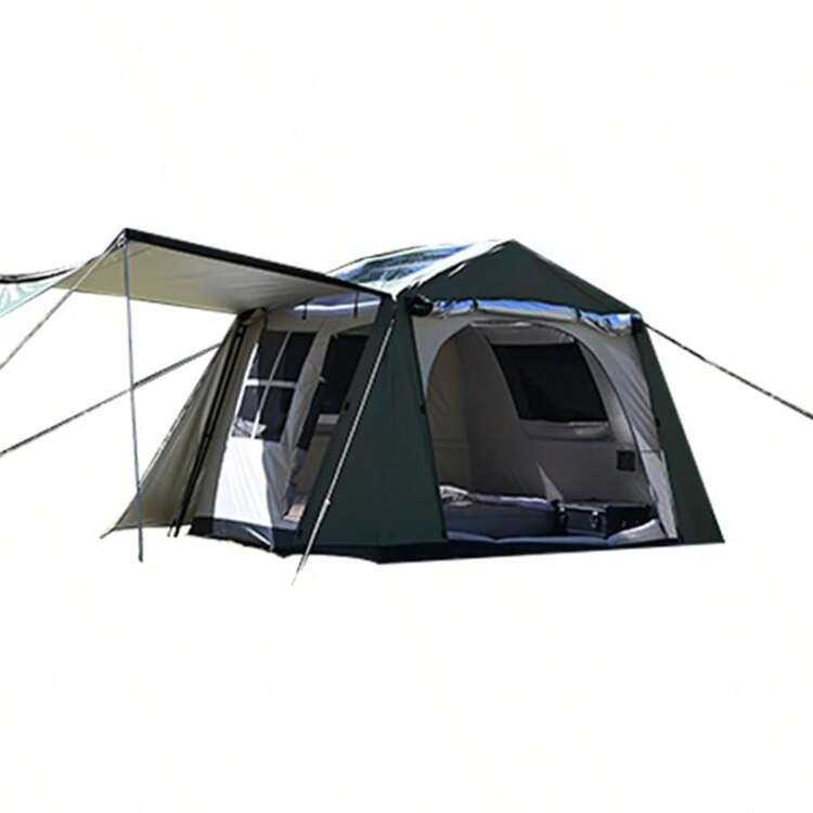 DRASOUL ワンタッチ テント 4人6人用 ‎ロッジ型 パークテント 前
