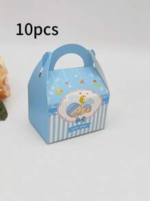 10pcs Baby Party Favor Boxes, Baptism/1st Birthday Candy Box Gifts, Baby Shower Party Supplies