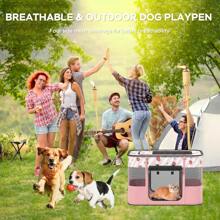 Pet Cat Playpen,Cat Cages Indoor Collapsible Dog Crates Tent Kennel Playpen For Dogs Cat And Rabbit Travel Dog Playpen Indoor & Outdoor (Small(27.6" L X 21.7" W X 17.7" H), Pink)