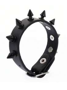 Halloween Black Skull PU Leather Braided Bracelet, Fashionable Punk Wristband, Unisex