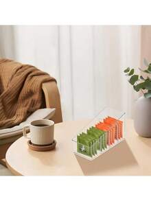 Tea Bag Organizer, Tea Bag Storage Box, Clear Storage Holder Storage Bins For Tea Bag, Sugar Packet, Coffee Bag, Spice Pouches, Multifunctional Plastic Organizer Box, 2-Compartment Desktop Organizer, Storage Box For Cabinet, Countertop, Pantry