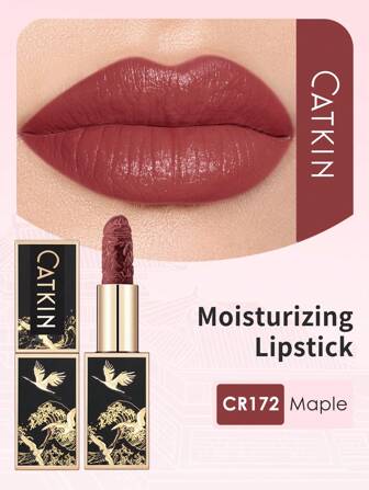 CATKIN Barra de labios hidratante y moldeadora, color CR172 Maple Wood, resistente al agua y de larga duración con acabado satinado suave