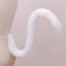 Adjustable Cat Tail For Lolita Fashion - Faux Fur Long Costume Tail With Comfort Waist Strap, Halloween Cosplay Party Accessory, Christmas Carnival Bar Nightclub Prop In Blue & More Colors