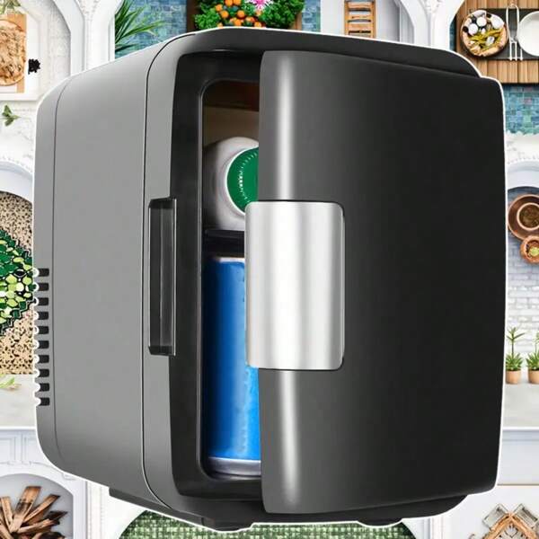 iceBlue Dual-Temperature Mini Fridge & Skincare Fridge - 4L Portable Black Cooler For Heating/Cooling (Fits 6 US Cans) - Car, Home, Office Use With Cosmetic & Beverage Storage - Ideal Easter Gift!!