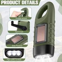 1 Pieces Hand Crank Solar Powered Flashlight Emergency LED Survival Light Dynamo Flashlight Torch For Outdoor Sports Hiking Camping