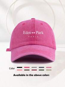 1/2 Casquette de baseball décorative imprimée "Eden Park Paris" unisexe, lavée, casquette de baseball, chapeau de soleil usagé, casquette à bord incurvé, casquette de papa, convenant pour un usage quotidien et les voyages extérieurs